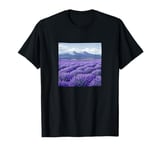 Lavender Fields In Bloom Vintage Landscape Graphic T-Shirt