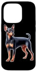 Coque pour iPhone 14 Pro Mini épingle en forme de chien pinscher miniature