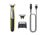 Philips Oneblade 360 Qp2734/30 Ansigt, Folie Shaver, Grå, Lime, Contour-Following Technology, Dual Protection System, 360 Blade, Qp210, Qp220, Qp230, Qp610, Qp620, Qp410, Qp420, Batteri, Lithium-Ion (Li-Ion)