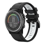 Garmin Fenix ​​​​3 HR / Garmin Fenix7X / Fenix ​​​​7X Solar / TACTIX 7/ 7 Pro, etc. Silikonarmbånd, 26 mm - Svart, Hvit