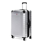 SwissGear 7782 Hardside Expandable Luggage with Spinner Wheels, Silver, Checked-Medium 24-Inch, 7782 Hardside Expandable Luggage with Spinner Wheels