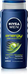 NIVEA MEN Shower Gel Energy (6 X 400Ml), Energizing Body Wash with Mint Extract,