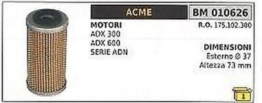 Filtre Essence Acme Adx 300 Adx 600 Série Adn Ø Extérieur 37mm Hauteur 73mm