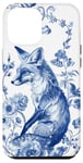 Coque pour iPhone 12 Pro Max Blue Fox Chinoiserie French Esthétique Toile Fille