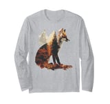 Cute Fox Lover Autumn Leaves Foxes Animal Wildlife Long Sleeve T-Shirt