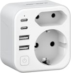 Adaptateur Prise Anglaise,Adaptateur Voyage France/Europe Vers Uk,Adaptateur Prise Avec 2 Usb A Et 2 Type C,3680W Prise Type G Fr Vers Uk Irlande, Malaisie, Singapour, Hk, Dubaï(Bl[EXT250772]