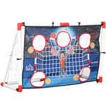 HOMCOM Cage de Handball Enfant extérieur, But 5 Zones cibles, Ballon de Handball Gonflable, Pompe, piquets de Sol en Forme de U, Cadre léger