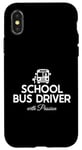 Coque pour iPhone X/XS Chauffeur d'autobus scolaire avec passion, chauffeur de bus scolaire jaune