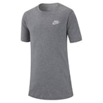 Nike AR5254-063 Sportswear Sweatshirt Boy's DK Grey Heather/White Taille L