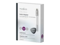 Nedis - Lightning Till Hörlursuttag-Adapter - Lightning Hane Till Mini-Phone Stereo 3.5 Mm Hona - 15 Cm - Aluminium