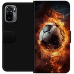 Tegnebogsetui til Xiaomi Redmi Note 10S med Fodbold motiv