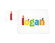 Feel Good Art brillant Set de table et dessous-de-verre pour bébés/bambins (Logan)