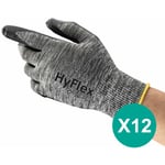 12 paires / Gants De Protection Mécanique, Gants de Protection Polyvalents, Bricolage, Industrie, Manutention, 2XL Ansell HyFlex 11-801