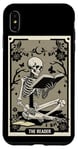 Coque pour iPhone XS Max The Reader Carte de tarot gothique sorcière squelette Halloween