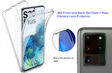 Fit Samsung Galaxy S20 Plus 5G 360 Gel Phone Case Front Back + Camera Lens Cover