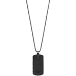 Emporio Armani Mens Necklace EGS2847060 Stainless Steel Gray Black