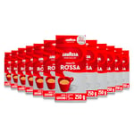 Lavazza, Qualità Rossa, Ground Coffee, 12 Packs of 250 g, Ideal for Moka Pots, with Aromatic Notes of Chocolate and Dried Fruits, Arabica and Robusta, Intensity 5/10, Medium Roasting