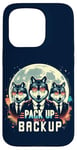 Coque pour iPhone 15 Pro Emballez avec un jeu de mots de l'équipe de loup à fourrure assorti