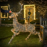 1.4m 300 LED Christmas Woburn Stag Deer Decoration Rattan Ornament Xmas Figure