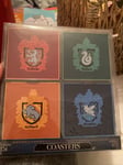 Harry Potter House Crest Coasters x 4 - BNIB Primark 9.5x9.5cm Gryffindor