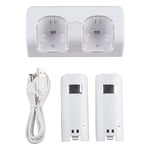 Coolww 2× 2800mah Chargeur Batterie+Station Port Pour Wiimote Manette Blanc