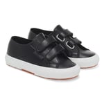 Superga Childrens Unisex Childrens/Kids 2750 Vegan Faux Leather Trainers (Black/White) - Size UK 1 Infant