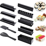 Sushi-set för nybörjare 10 delar Plast Sushi Maker Verktyg Komplett med 8 Sushi Ris Rullformar Formar Gaffel Spatel DIY Hem Sushi Verktyg