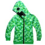 Barn Minecraft Zip Hoodie Jacka Huvtröja Topp Present 130cm