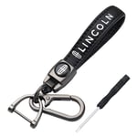 Set i läder -Lincoln- Resepremium Nyckelring Klipp Lanyard Tillbehör Dekor Present, 1 st