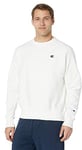 Champion Men's Crewneck, Reverse Weave, Heavyweight Fleece Sweatshirt, White Left Chest C, 3XL