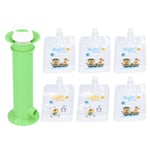 (Green)Baby Food Pouch Maker Reusable Pure Color Pouches Toddler Fruit Squeeze^