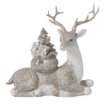 Large Stag with Sack of Christmas Presents Gifts Figurine Ornament 16.5cm Tall