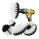 Serbia - Brosse Nettoyage Perceuse 5 pièces, Brosse pour Perceuse Voiture Carrelage Tapis Baignoire Cuisine Toilettes Blanc