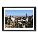 Big Box Art PARC Guell Gaudi Barcelona Spain Framed Wall Art Picture Print Ready to Hang, Black A2 (62 x 45 cm)