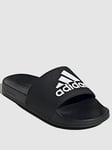 adidas Sportswear Mens Adilette Shower Sliders - Black/White, Black/White, Size 4, Men