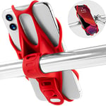 Bone】Support Telephone Velo, Bike Tie 3 Port Telephone Velo, Support Telephone Trotinette Electrique, Accessoire Velo pour Guidon Velo 5,8-7,2 iPhone 15 Pro Max 14 13 Samsung Huawei - Rouge