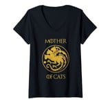 Womens Mother of Cats Shirt for Cat Lovers Cat Mum Gift V-Neck T-Shirt