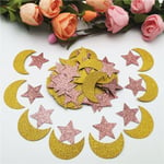 100kpl 3cm Glitter Rose Gold/Silver Star Paper Confetti Card Paper-Las29 Moon Rose Gold