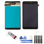 VITRE TACTILE +ECRAN LCD SUR CHASSIS POUR NOKIA LUMIA 640XL NOIR+OUTILS+COLLE