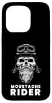 Coque pour iPhone 15 Pro Moustache Rider Biker Skull Graphic