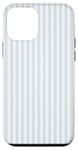 iPhone 12 mini Cute White and Light Blue Stripes Geometric Line Pattern Case