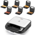 6-IN-1 Panini Grill Sandwich Waffle Maker Toaster Cooker Machine Removable Plate