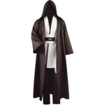 Adult Tunic Costume For Jedi Outfit Skywalker Halloween Cosplay Costume Hooded Robe Cloak Full Set Uniform Three Versions -a White Medium