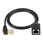 Câble Ethernet RJ45 Cat8, câble réseau Cat8 haute vitesse mâle à femelle à 90 degrés, cordon de raccordement SFTP 40 Gbps 2000 Mhz pour routeur modem serveur (Left).[G1183]