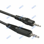 4 Pole 2.5mm Mini Stereo Small Jack to 3.5mm Stereo Jack Cable Aux Lead 1.8m