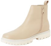 CK JEANS Men's EVA MID Chelsea Zip Boot Tumbled YM0YM01173, Beige (Travertine/Eggshell), 8 UK