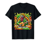 Peace Love and Gobble Power Thanksgiving Reggae Rasta Turkey T-Shirt