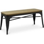 Banc - Design Industriel - Bois et Métal - Stylix Noir