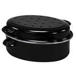 Krüger Cocotte ovale 38 cm Avec couvercle saveur Noir