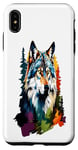 Coque pour iPhone XS Max Loup gris entouré de forêts audacieuses arbres nature sauvage